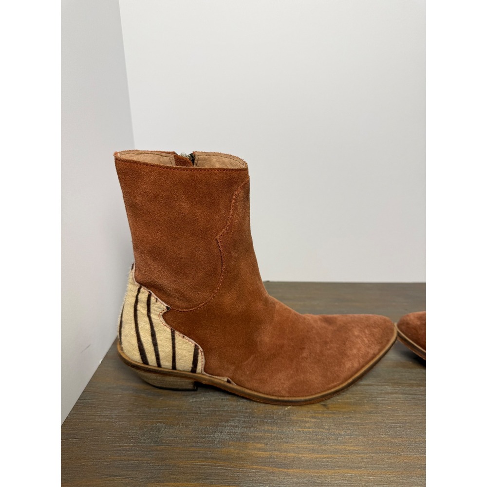 Free People Last Outlaw Calf Hair Ankle Boots Zebra Western 37 / US 6.5 Boho - Picture 4 of 11